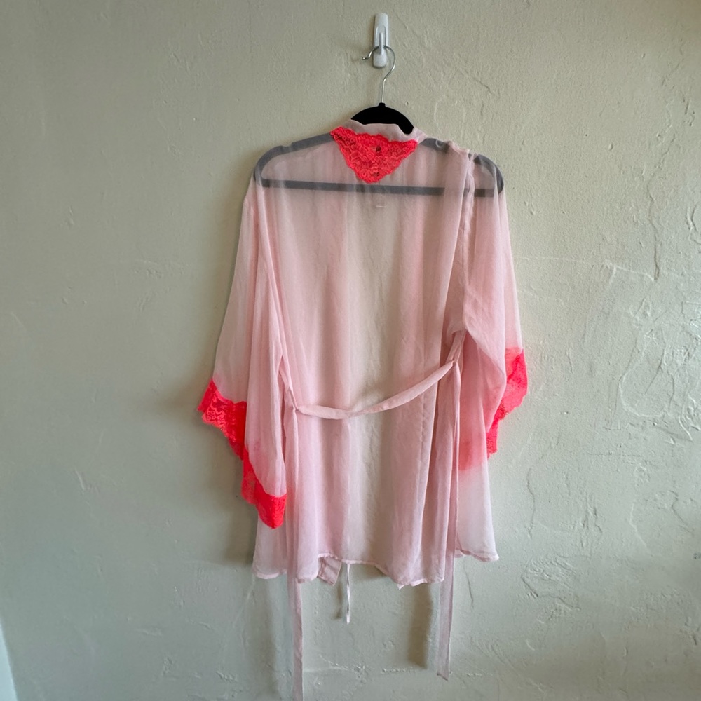 Victorias Secret Sheer Pink Robe